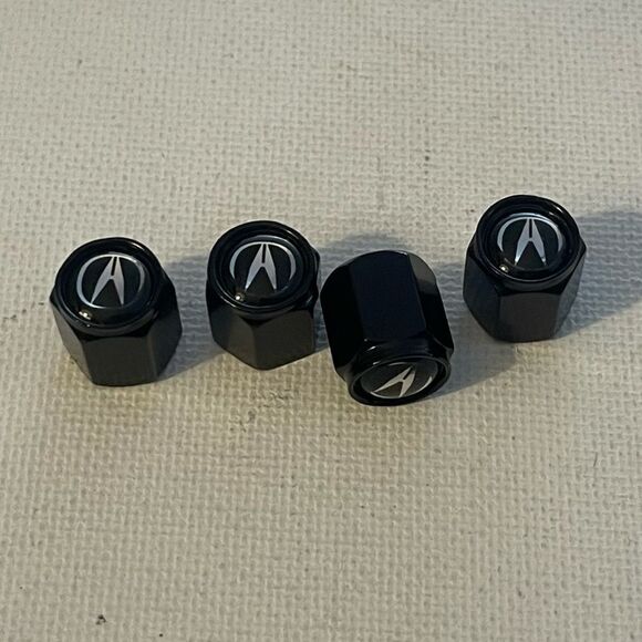 Acura Logo valve Stem caps in Black set of 4 NWT - Picture 3 of 4